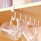 (Pack of 2) 6 Hooks Metal hanger, Storage Shelf Wardrobe Cabinet Metal Under Shelves Mug Cup Hanger Kitchen Organizer Rack Holder