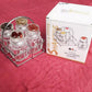 4 Pcs ACRYLIC Kitchen Salt & Pepper Shaker With Stainless Steel Holder