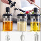 Pack of 3 Glass Seasoning Tank Kitchen Spice Kit Bottles Pepper Spoon Seasoning Jars Brush Honey Container Food Storage Container