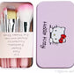 (Pack of 2) Hello Kitty Complete Makeup Mini Brush Kit with A Storage Box – Set of 7 Pieces